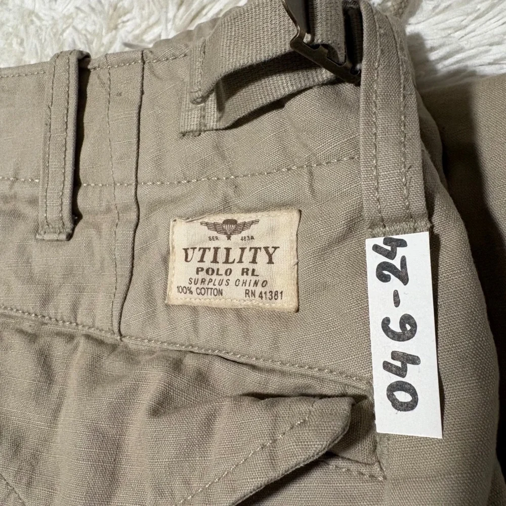 Polo Ralph Lauren Cargo Pants Mens 32x32 Tan Slim Fit Surplus Div. Trousers